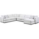 Finley Sectional Sofa with Right Facing Chaise in Glacier Off White Chenille
